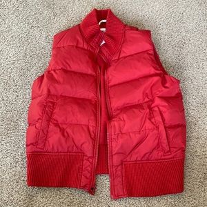 Red puffer vest